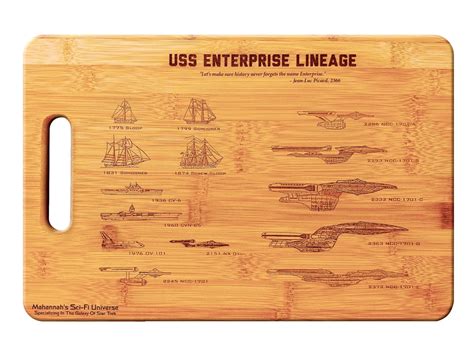 Star Trek Enterprise Lineage Laser Engraved Cutting Board Mahannahs