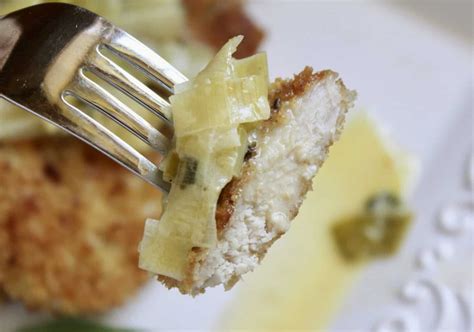 Turkey Cutlets Breaded With Leeks And Butter Sage Sauce Christinas