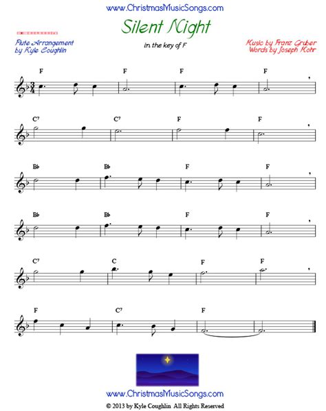 Silent Night For Flute Free Sheet Music