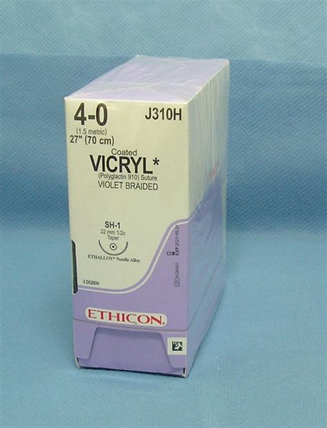 Ethicon J310h Vicryl Suture 4 0 Violet 27 Sh 1 Taper Needle Da