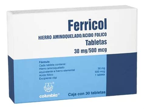 Ferricol 30 Mg 30 Tabletas Mercadolibre