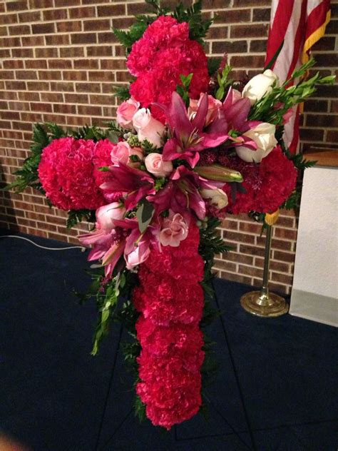 Floral Cross Made For My Grandmothers Funeral Service She Loved Pink