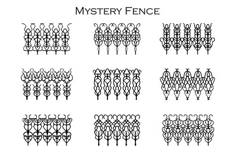 Assorted Spooky Cemetery Fence Silhouettes Assets Isolated On A White