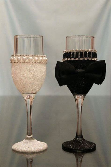 50 His And Her Glasses Wedding Decorations Ideas Diy Wine Glasses