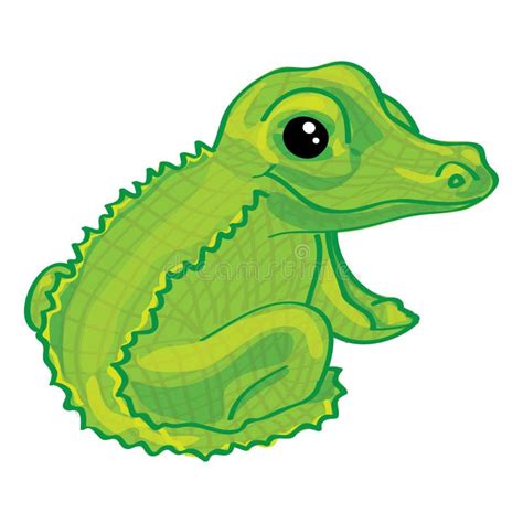 Cute Cartoon Alligator On White Background Stock Vector Illustration