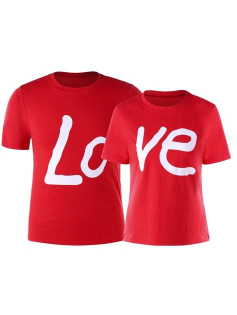 Love Print Matching Couples T-shirt | Couple t-shirt ...