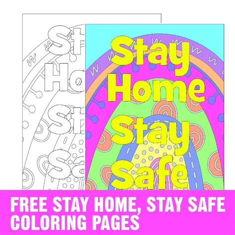 If the 'download' 'print' buttons don't work, reload this page by f5 or command+r. Free Stay Home Stay Safe Coloring Page - Make Breaks