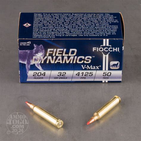 204 Ruger Ammunition For Sale Fiocchi 32 Grain V Max 50 Rounds