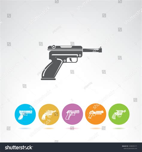 Pistol Gun Icons Stock Vector Royalty Free Shutterstock