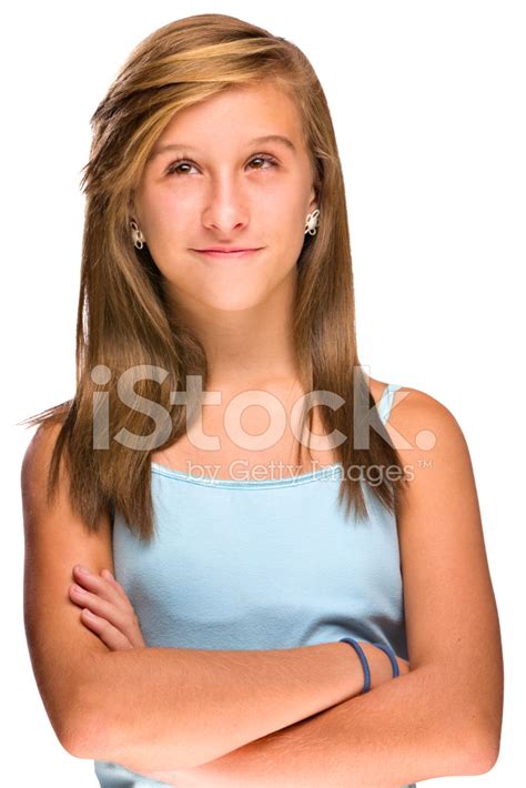 Portrait Of A Pensive And Self Confident Teenage Girl Stock Photo
