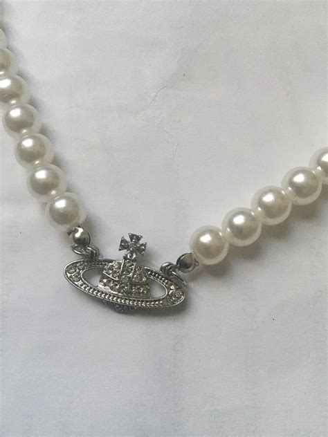 Silver Saturn Pearl Necklace Etsy