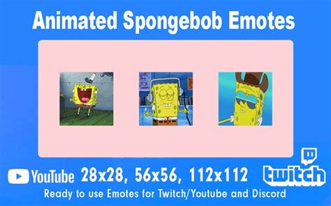 Spongebob Animated Emotes Twitch Emotes Youtube Discord Etsy
