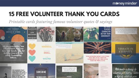 15 printable free volunteer thank you cards featuring volunteer appreciation quotes moneyminder