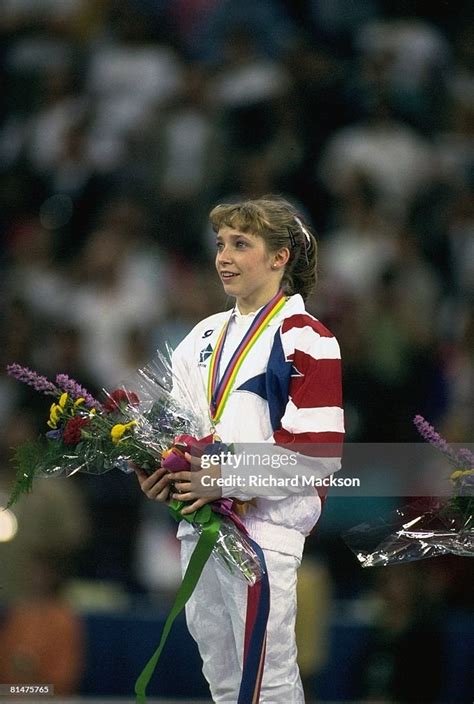 world championships usa kim zmeskal victorious with flowers and news photo getty images
