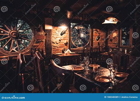 Interior Of A Beautiful And Cozy Irish Pub Full Of Drinks Beers And