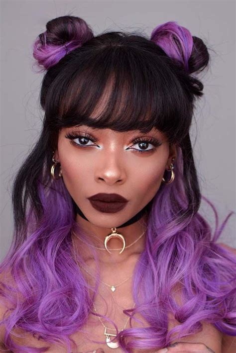 Black and purple hair can create a gorgeously dark and brooding look. Hypnotic Purple and Black Hair Shades ★ See more: http ...