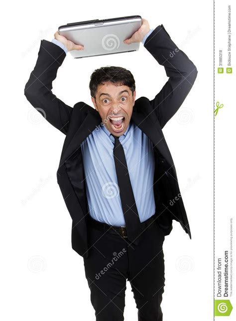 Angry Businessman Throwing His Royalty Free Stock Photos