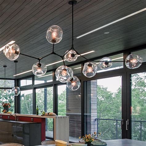 Loft Industrial Chandeliers Globe Glass Lights Modern Minimalist Design