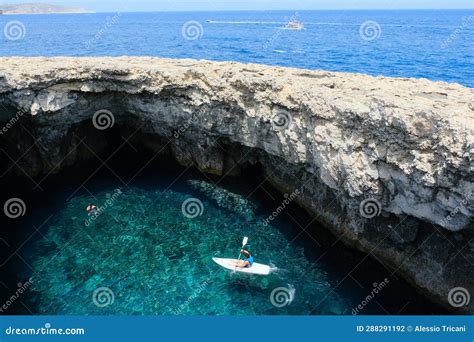 Coral Lagoon With An Inland Sea With An Arch Of A Collapsed Cave In