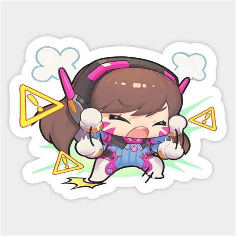 Dva Angry Sticker In 2021 Overwatch Wallpapers Chibi Overwatch