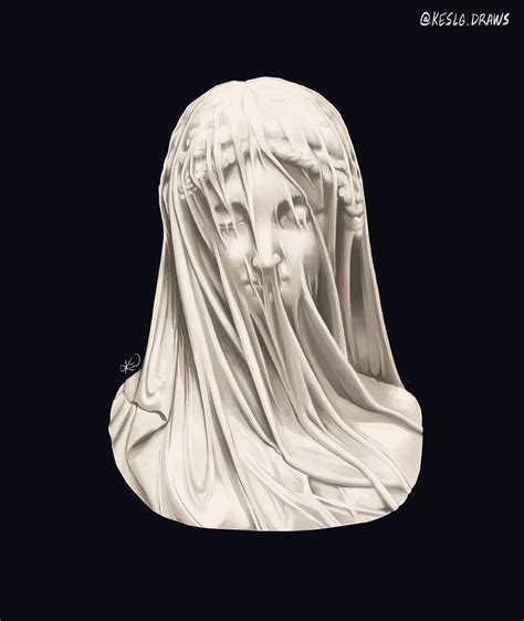 Painting Of Giovanni Strazza S Sculpture The Veiled Virgin R Digitalart