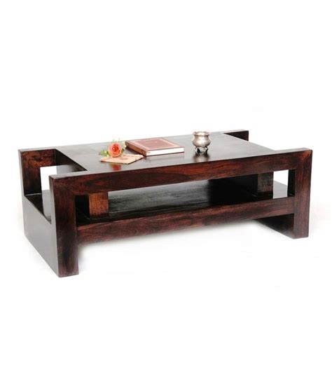 Oftentimes, center tables are interchangeable with coffee tables for the sake of design and aesthetics. Junglewood Brown Solid Solid Wood Coffee And Center Table ...