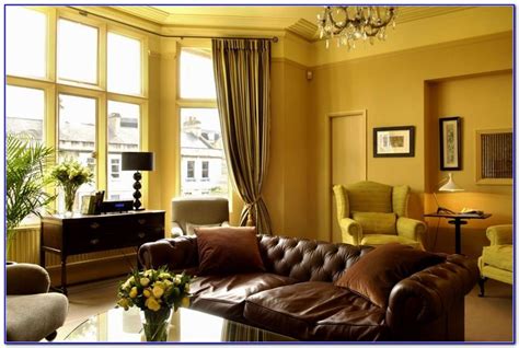 Yellow Gold Paint Color Living Room Yellow Living Room Brown Couch