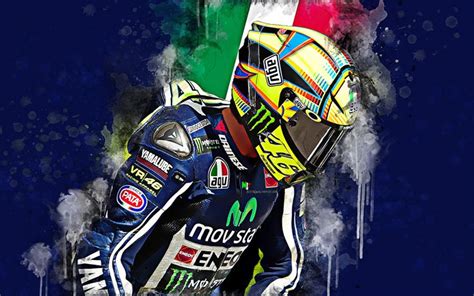 Download Wallpapers Valentino Rossi 4k Grunge Style Portrait