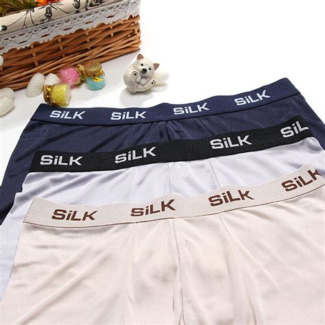 3 Pairs Luxury 100 Pure Silk Knit Mens Underwear Boxer Briefs Size L