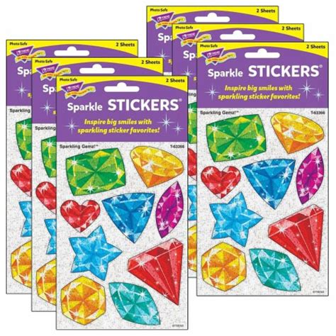 Trend Enterprises Trend Sparkling Gemz Large Sparkle Stickers 18pack
