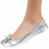 Silver Foldable Ballet Flats Photos