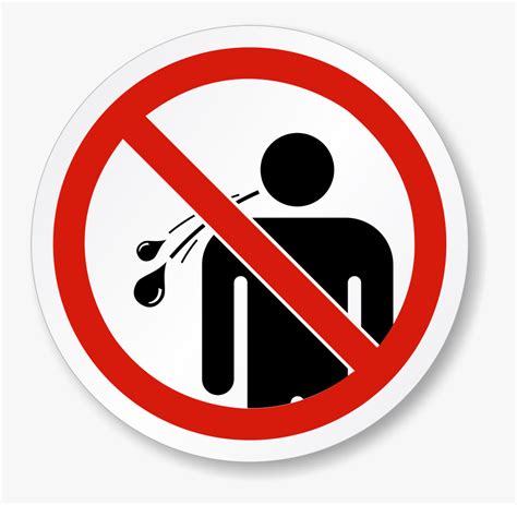 No Spitting Iso Prohibition Safety Symbol Label No Spitting Sign