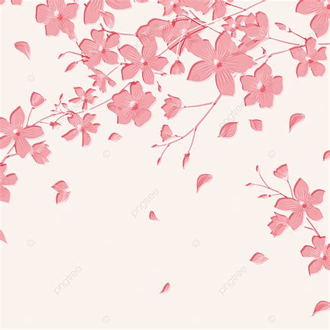 Pink Carved Cherry Blossom Light Yellow Simple Background Cherry