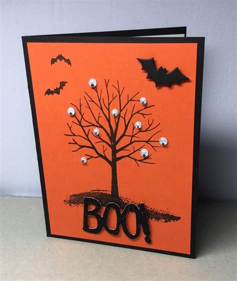 Halloween Card Handmade Boo Spooky Eyeball Halloween Etsy Halloween