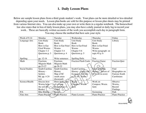 Daily Log Lesson Plan Allbusinesstemplates Com
