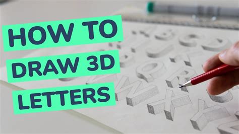 How To Draw 3d Letters Step By Step Tutorial Youtube