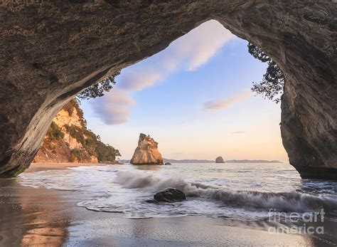 Cathedral Cove Coromandel New Zealand At Dawn Photograph By Colin And