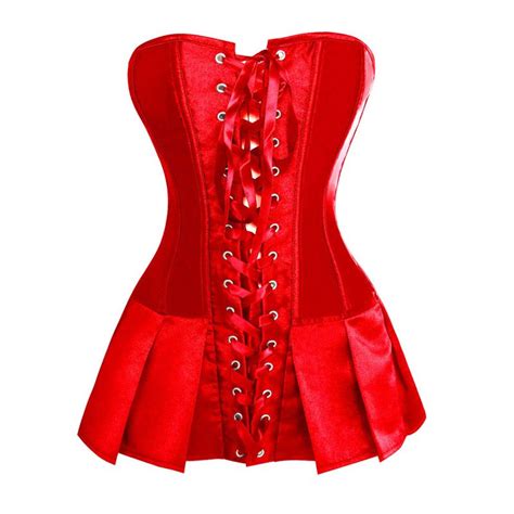 Vebston Rose Red Lace Corset Dress Shades Of Red
