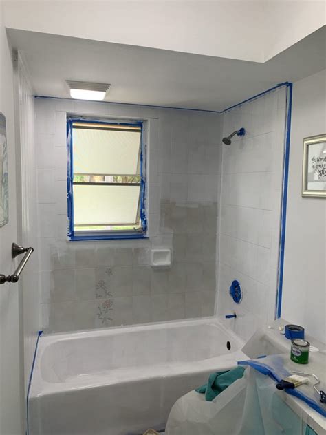 How To Paint A Bathtub And Shower For 50 Refinish Tub Painted Tub