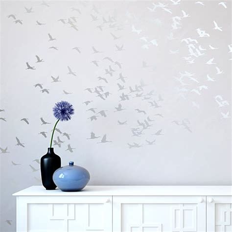 Our large collection of tile stencils offers custom stencil patterns in a wide range of design styles. Flock Of Cranes Wall Art Stencil - Reusable wall stencils ...