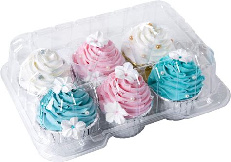 Clear Cupcake Boxes 6 Cavity Holderone More Large 6 Compartment Muffin