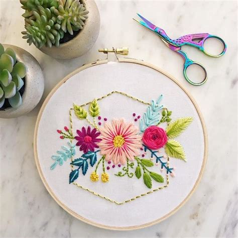 Digital Download Floral Embroidery Pattern Diy Embroidery Etsy