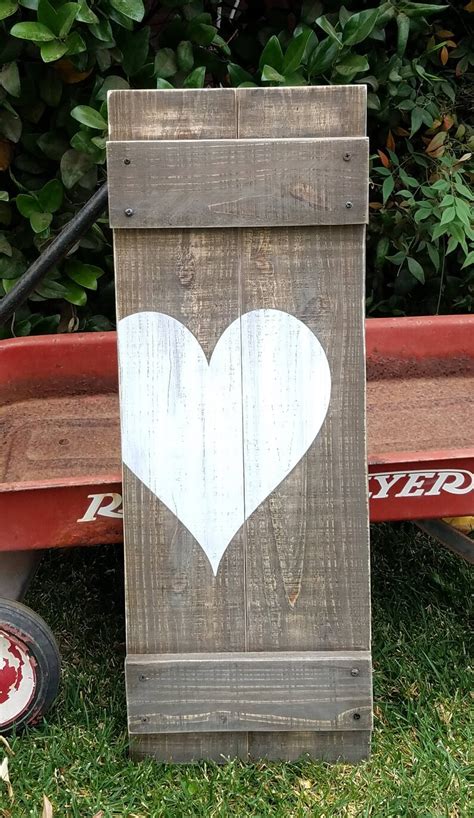 Heart Sign Rustic Wedding Sign Plank Sign Tall Heart Wood Sign Etsy