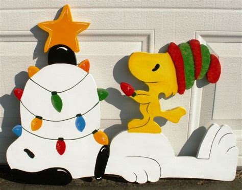 Peanuts Xmas Snoopy And Woodstock Yard Art 24 Inches Tall 24 Wide 45