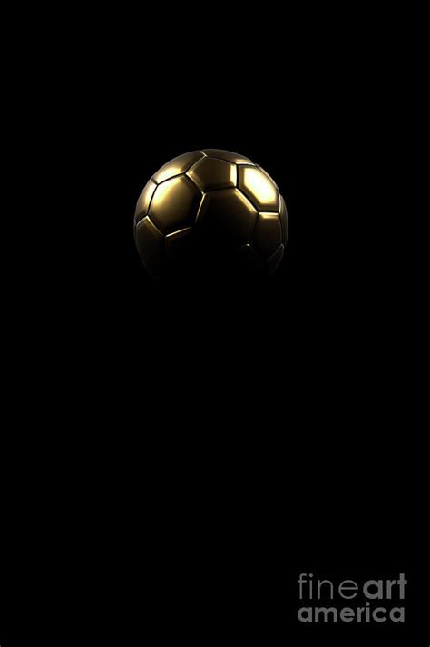 Golden Soccer Ball On A Black Background Digital Art By Andreas Berheide