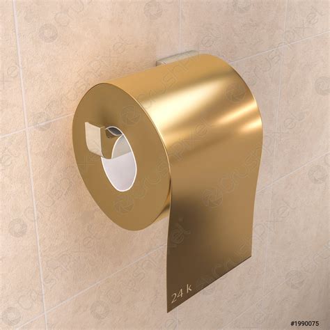 Roll Of Gold Colored Toilet Paper Stock Photo 1990075 Crushpixel