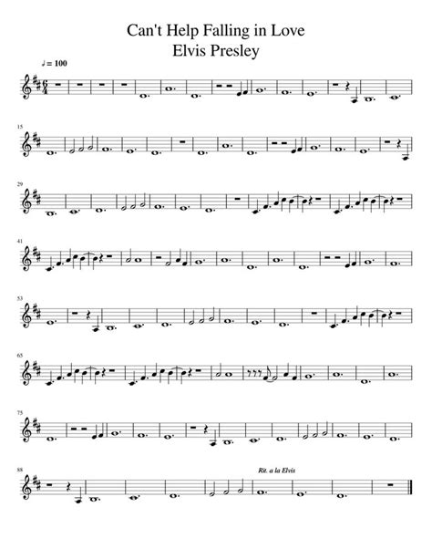 Print And Download In Pdf Or Midi Cant Help Falling In Love Elvis Presley All Credit To Elvis