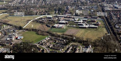 aerial view of now closed HMP Glen Parva, Wigston, Leicester, UK Stock ...