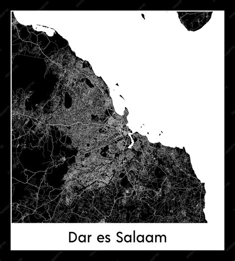 premium vector minimal city map of dar es salaam tanzania africa