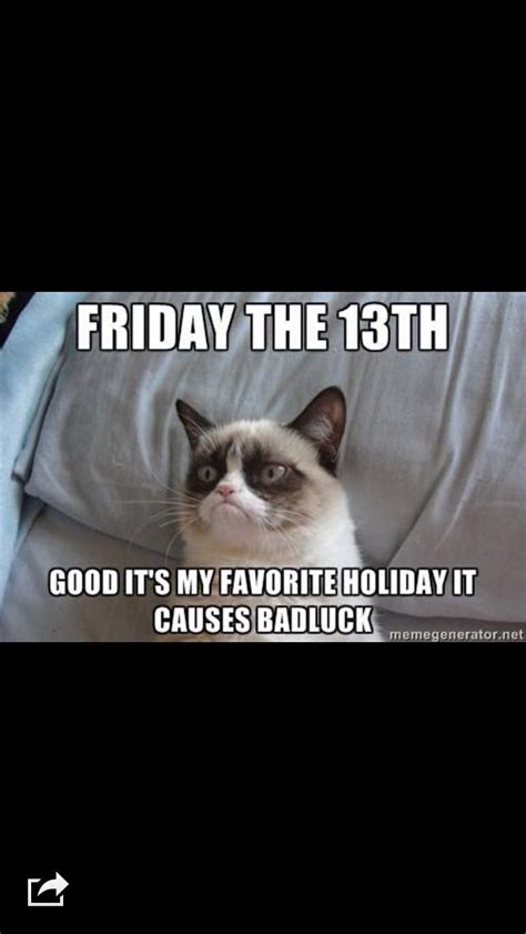 Friday 13th Grumpy Cat Meme Angry Cat Meme Cats